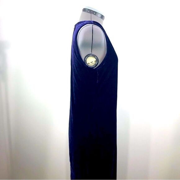 NEW Forever 21 Navy Sleeveless Velvety Sheath Dress - Picture 5 of 14